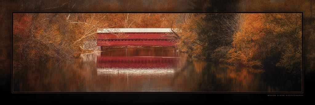 &quot;Sachs Bridge, Broadside&quot; 4x12 Panoramic Metal Print with Stand