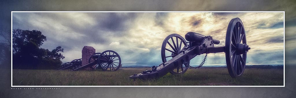 &quot;Cushings Battery&quot; 4x12 Panoramic Metal Print with Stand