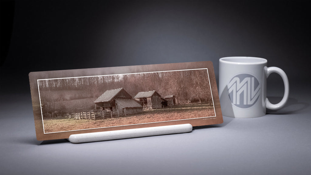 &quot;The Forgotten Homestead&quot; 4x12 Panoramic Metal Print with Stand