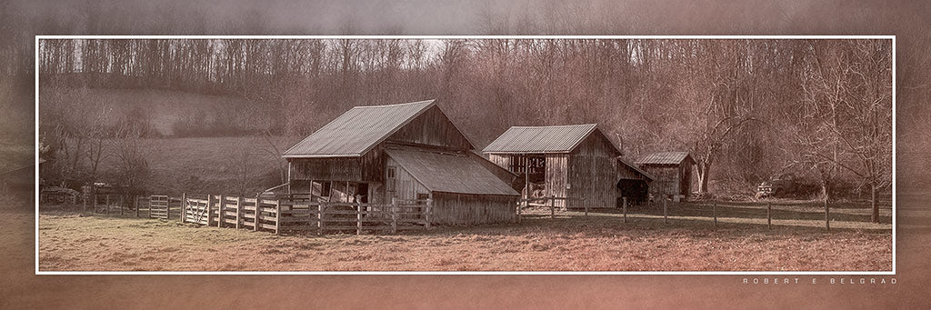 "The Forgotten Homestead" 4x12 Panoramic Metal Print with Stand