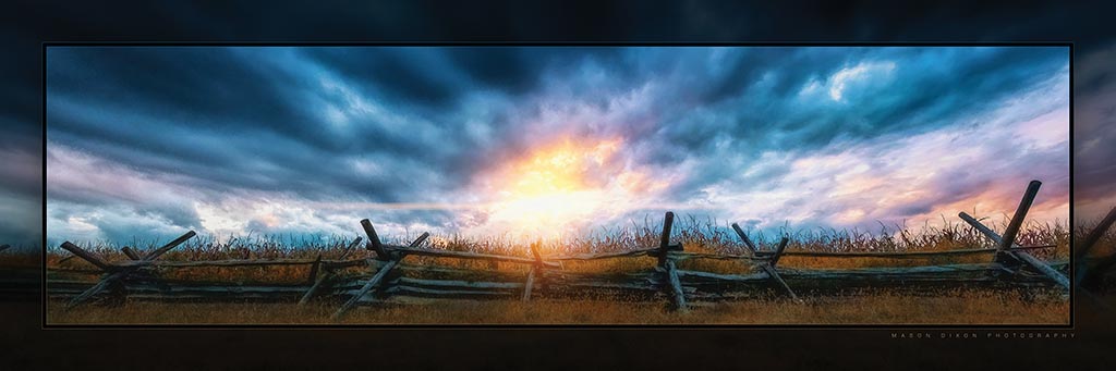 &quot;Excelsior Fence&quot; 4x12 Panoramic Metal Print with Stand