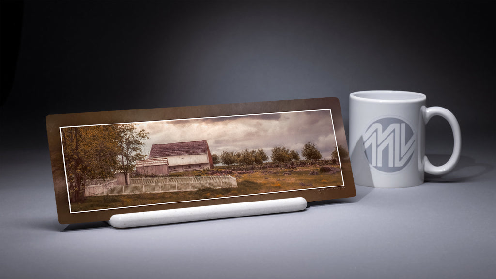 &quot;Trostle Farm in Early Autumn&quot; 4x12 Panoramic Metal Print with Stand