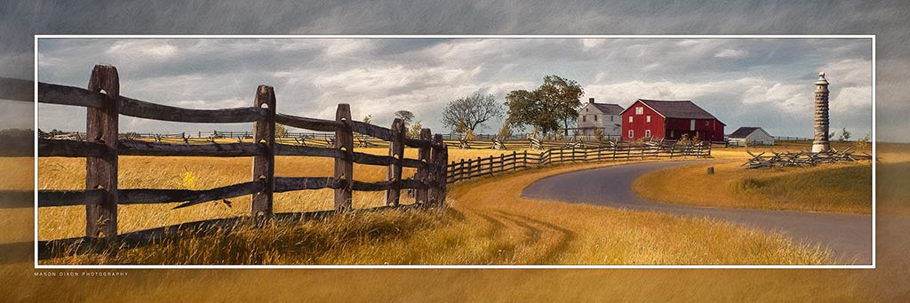 &quot;Klingel Farm&quot; 4x12 Panoramic Metal Print with Stand