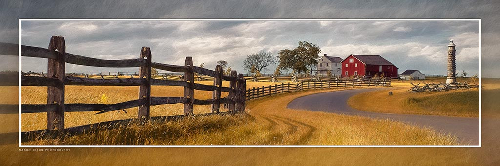 "Klingel Farm" 4x12 Panoramic Metal Print with Stand