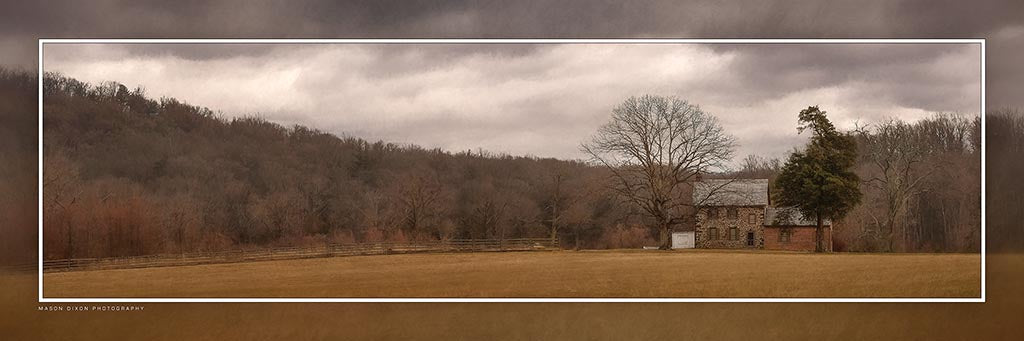"Bushman Farm" 4x12 Panoramic Metal Print with Stand