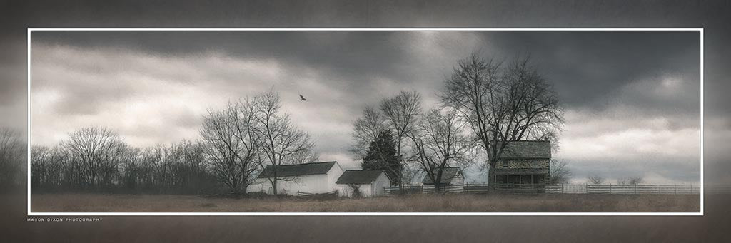 &quot;George Weikert Farm&quot; 4x12 Panoramic Metal Print with Stand