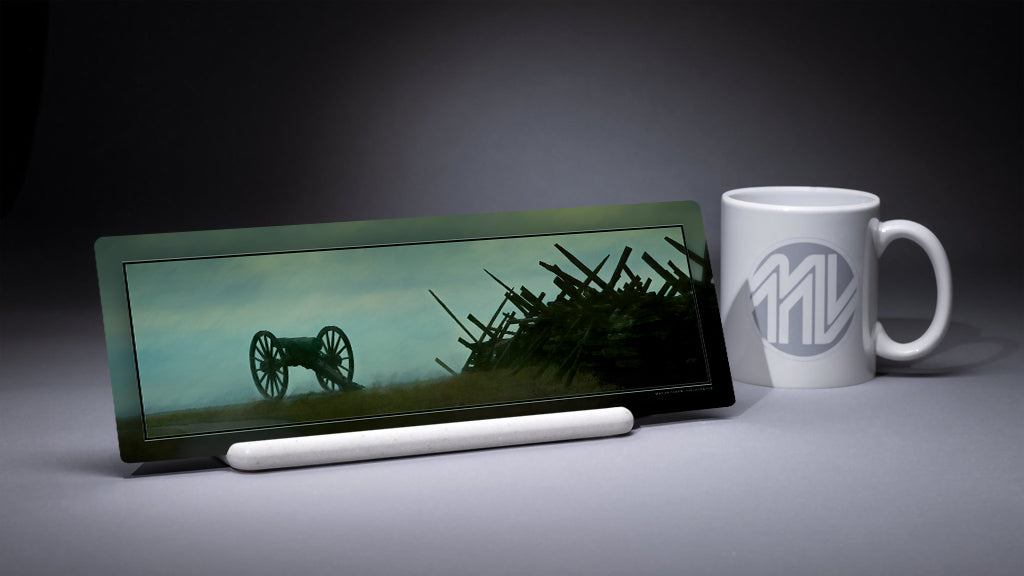 &quot;Twilight&#39;s Sentinel&quot; 4x12 Panoramic Metal Print with Stand