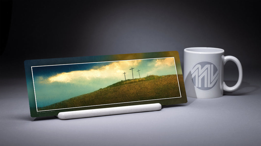 &quot;Calvary Hill&quot; 4x12 Panoramic Metal Print with Stand