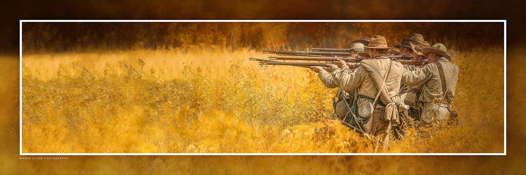 "Lee's Sharpshooters" 4x12 Panoramic Metal Print with Stand