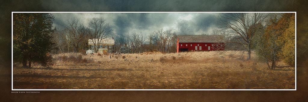 "George Spangler Farm" 4x12 Panoramic Metal Print with Stand