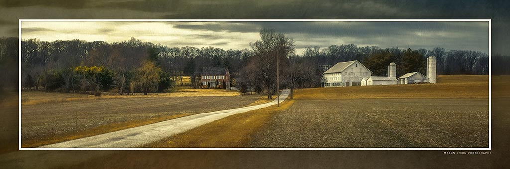 &quot;Samuel A. Cobean Farm&quot; 4x12 Panoramic Metal Print with Stand