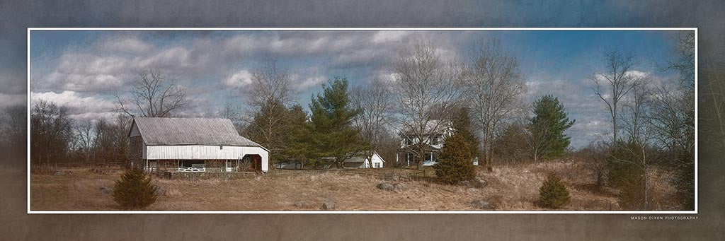 &quot;Sarah Patterson Farm&quot; 4x12 Panoramic Metal Print with Stand