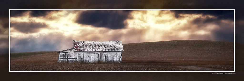 &quot;Route 30 Barn&quot; 4x12 Panoramic Metal Print with Stand