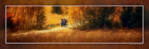 "Carriage Ride at Gettysburg" 4x12 Panoramic Metal Print with Stand