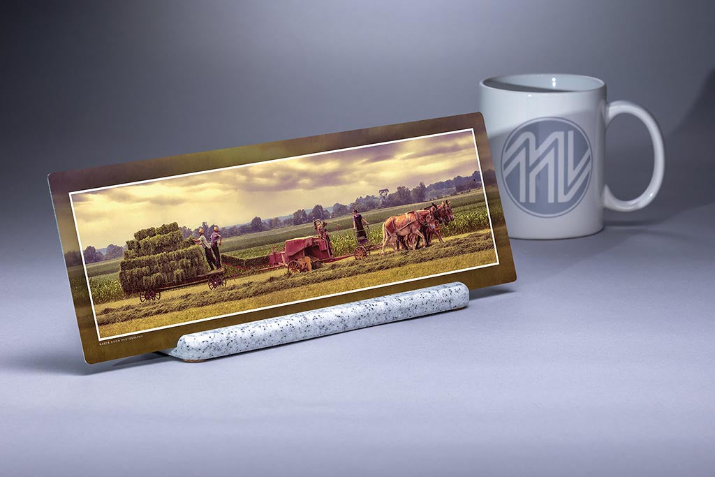 &quot;The Hay Makers&quot; 4x12 Panoramic Metal Print with Stand