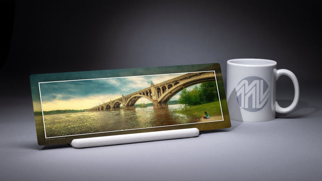 &quot;Sitting by the Susquehanna&quot; 4x12 Panoramic Metal Print with Stand