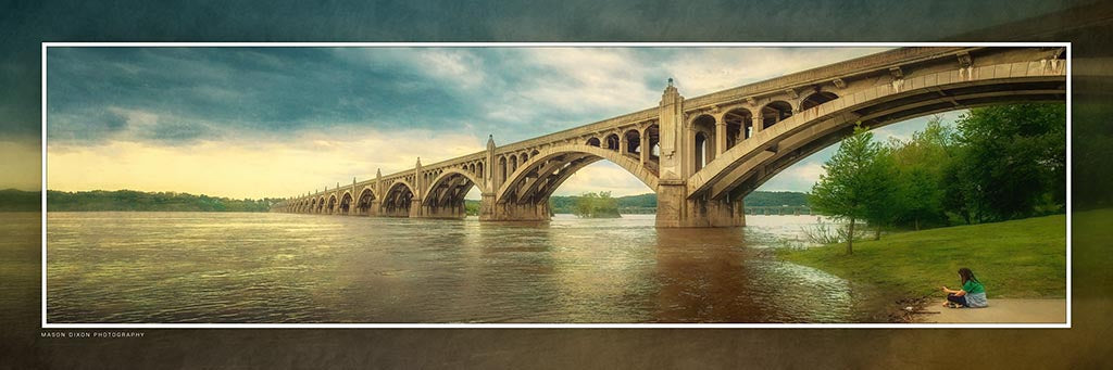 &quot;Sitting by the Susquehanna&quot; 4x12 Panoramic Metal Print with Stand