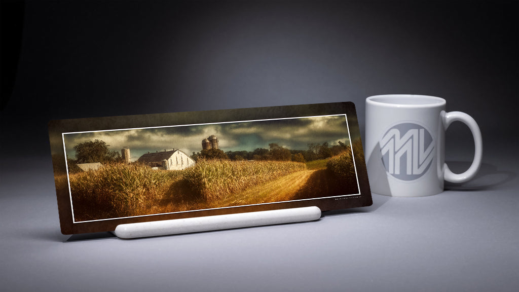 &quot;Late Afternoon in Strasburg&quot; 4x12 Panoramic Metal Print with Stand