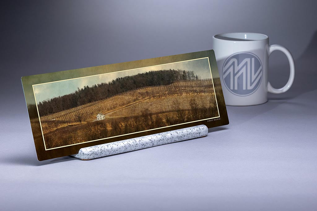 &quot;Biglerville Orchard in Autumn&quot; 4x12 Panoramic Metal Print with Stand