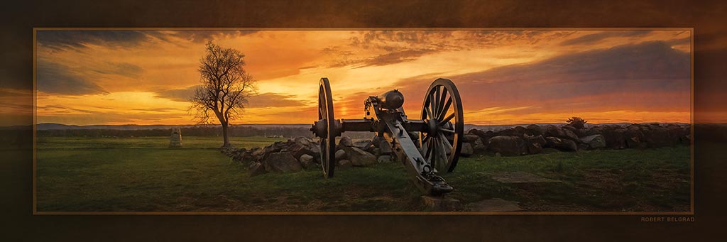 &quot;The Angle at Sundown&quot; 4x12 Panoramic Metal Print with Stand