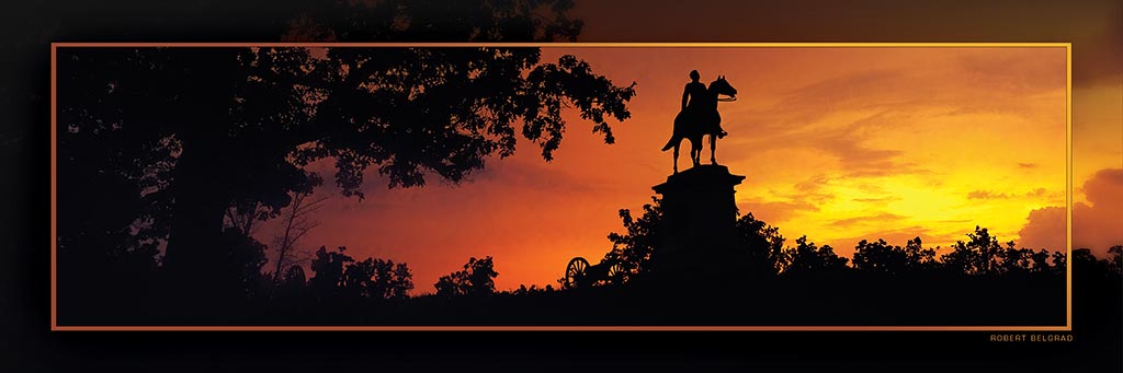 &quot;Slocum Monument at Sunset&quot; 4x12 Panoramic Metal Print with Stand