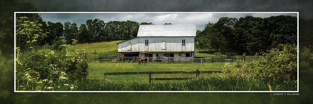 &quot;Shippensburg Homestead&quot; 4x12 Panoramic Metal Print with Stand