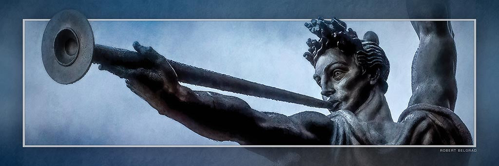 &quot;Spirit Triumphant - Detail&quot; 4x12 Panoramic Metal Print with Stand