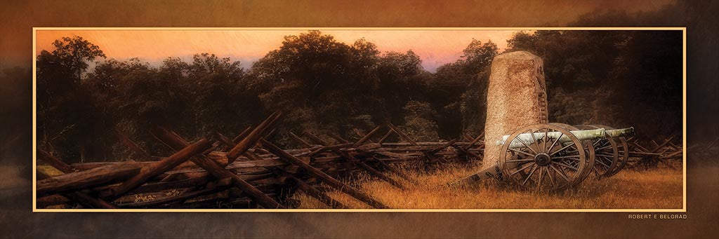 &quot;Guns in August&quot; 4x12 Panoramic Metal Print with Stand