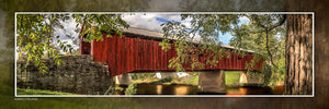 "Dellville Bridge" 4x12 Panoramic Metal Print with Stand