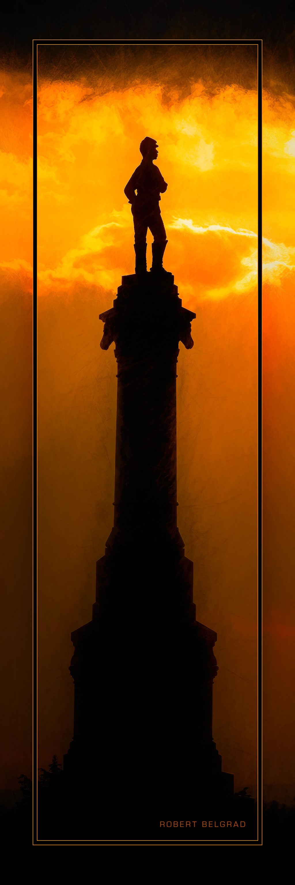 &quot;Overseeing East Cavalry Field&quot; 4x12 Panoramic Metal Print with Stand