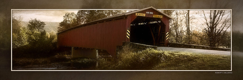 &quot;Adair Bridge&quot; 4x12 Panoramic Metal Print with Stand