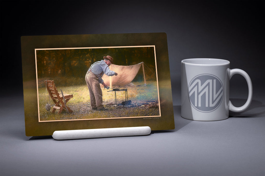 &quot;Chow Time&quot; 6x9 Metal Print &amp; Stand