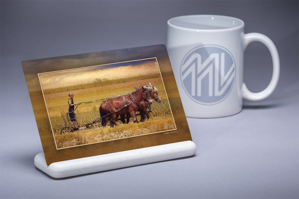 "Working the Fields" 4x6 Metal Print & Stand