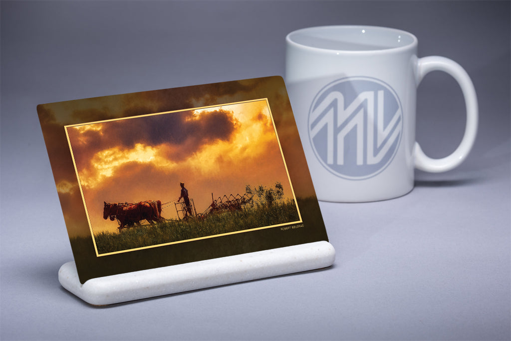 &quot;Toiling at Daybreak&quot; 4x6 Metal Print &amp; Stand