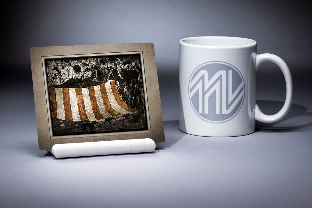 &quot;Flag Folding&quot; 4x5 Metal Print &amp; Stand