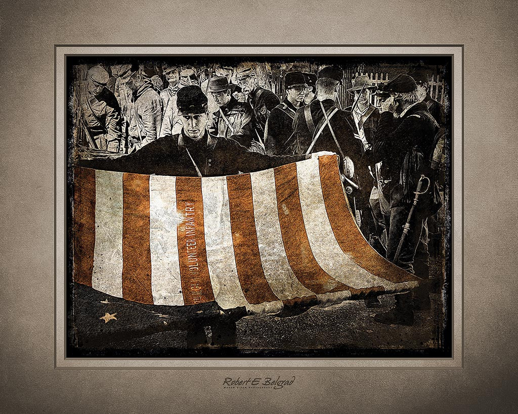 &quot;Flag Folding&quot; 4x5 Metal Print &amp; Stand
