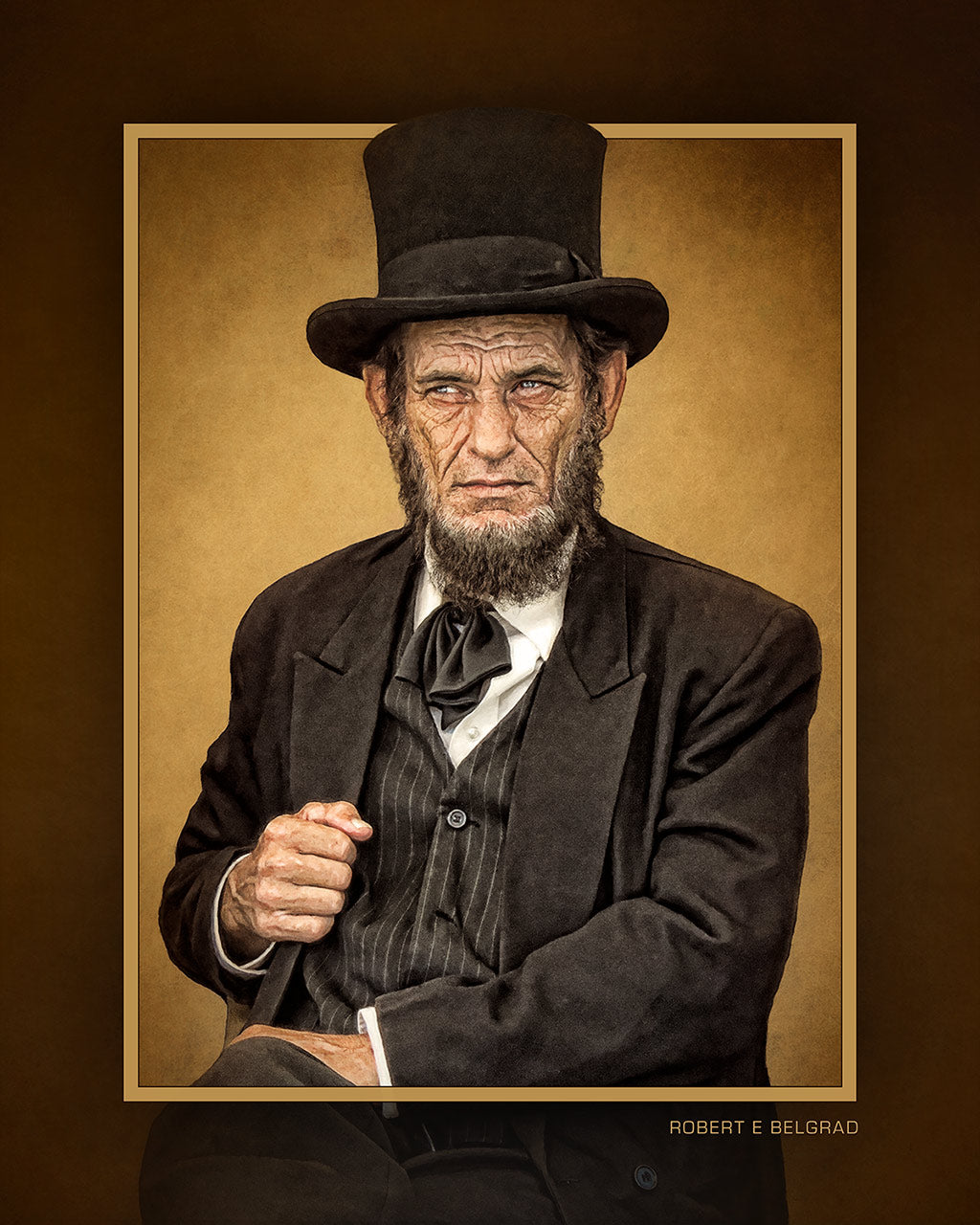 &quot;Abraham Lincoln Impression&quot; 4x5 Metal Print &amp; Stand