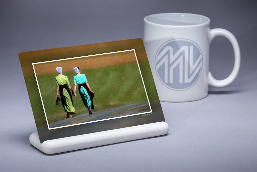 &quot;Walking Down a Country Road&quot; 4x6 Metal Print &amp; Stand