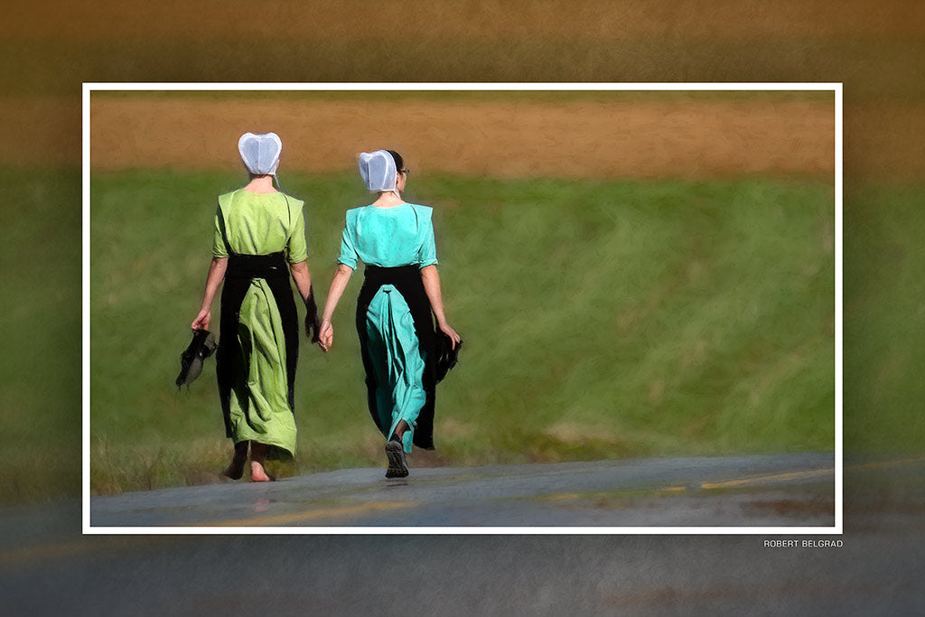 &quot;Walking Down a Country Road&quot; 4x6 Metal Print &amp; Stand