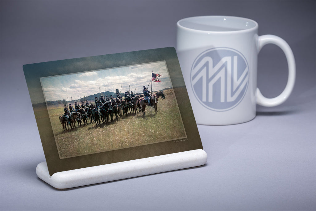 &quot;2nd US Cavalry Salute&quot; 4x6 Metal Print &amp; Stand