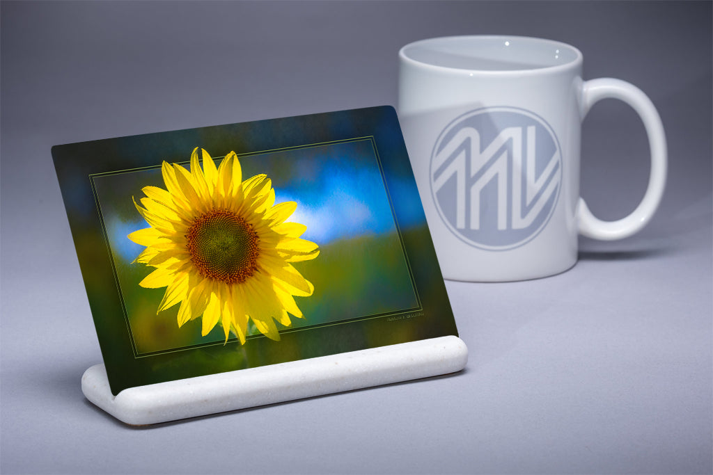 "Helios Sunflower" 4x6 Metal Print & Stand