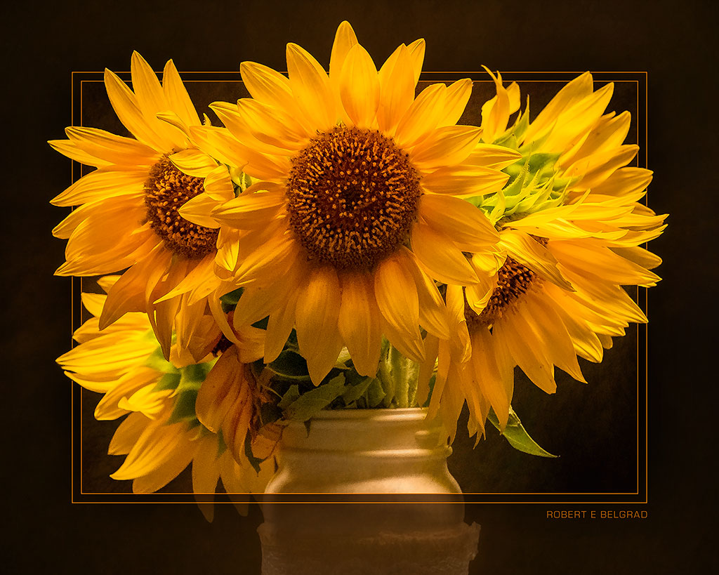 &quot;Bunch of Sunflowers&quot; 4x5 Metal Print &amp; Stand