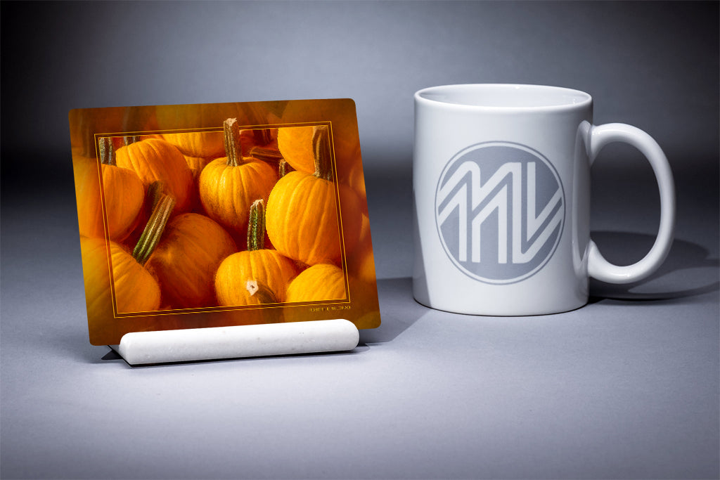 &quot;Pumpkins in a Pile&quot; 4x5 Metal Print &amp; Stand