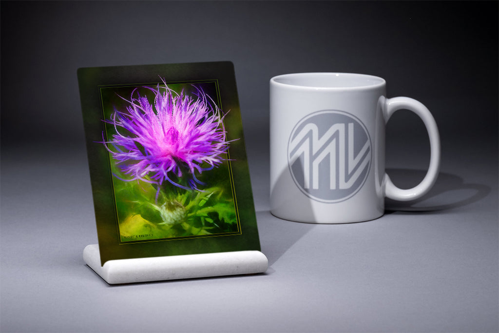 &quot;Purple Poof&quot; 4x5 Metal Print &amp; Stand